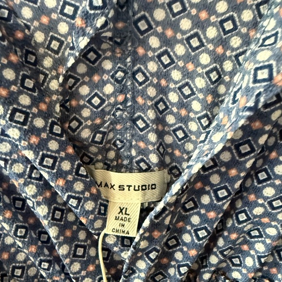 Max Studio|Blue Polka Dot Women's Wide leg jumpsuit w smocking•••NWT,Boho style - Picture 12 of 15